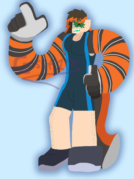 My latest digital drawing (feature one of my sonas, Crossfire). Done on June 13th, 2023.